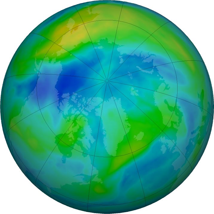 Arctic ozone map for 03 October 2017